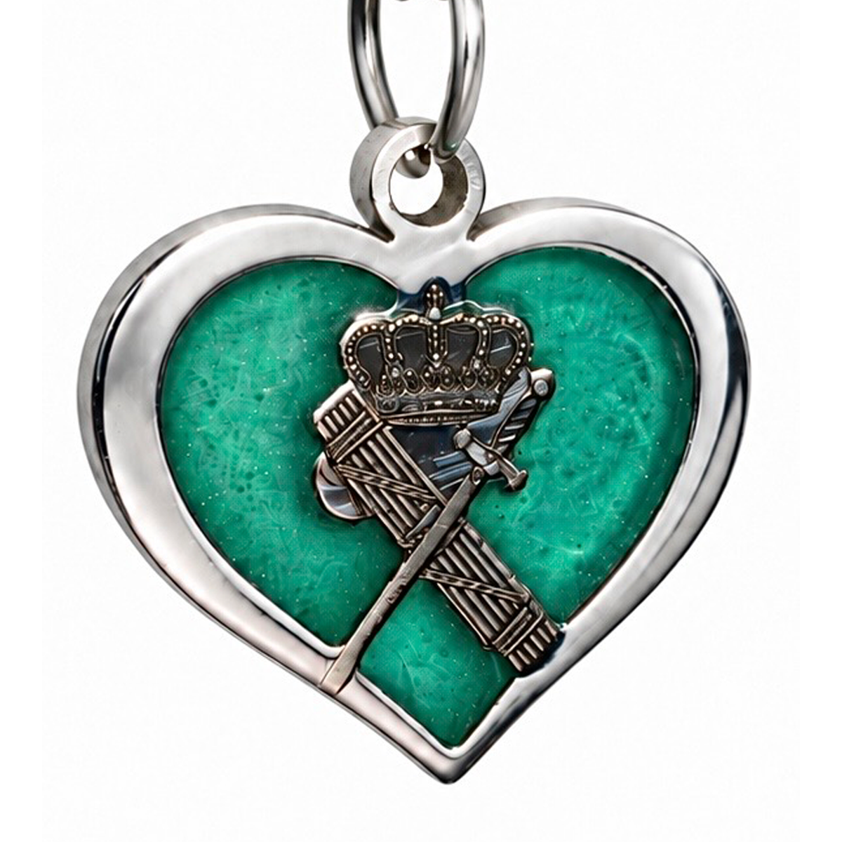 Colgante Corazón Resina Verde Guardia Civil